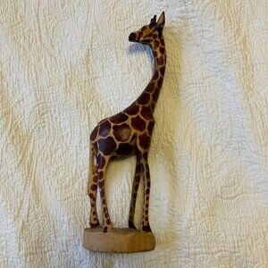 Tall Handmade Wooden Giraffe